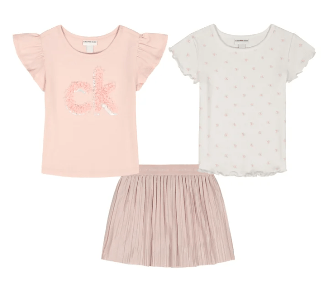 C. Conjunto Calvin Klein de 3 Piezas con Falda-Short para Niña - Imagen 5