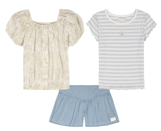 C. Conjunto Calvin Klein de 3 Piezas con Falda-Short para Niña - Imagen 11