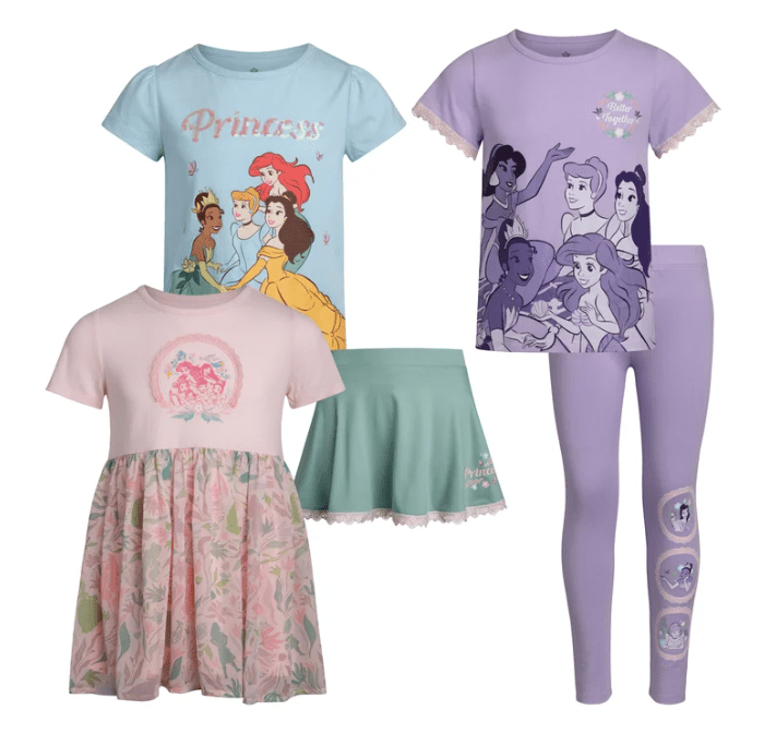 C. Set de Ropa Infantil Disney de 5 Piezas con Falda y Legging - Imagen 4